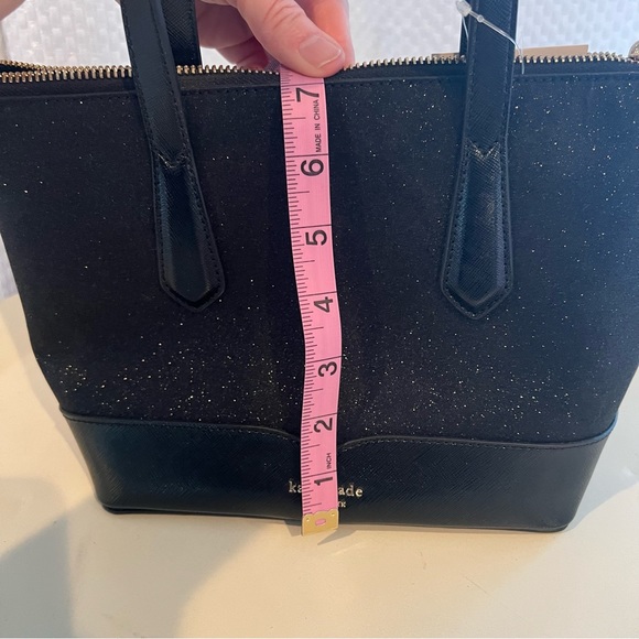 kate spade black satchel purse with sparkles - Picture 6 of 6